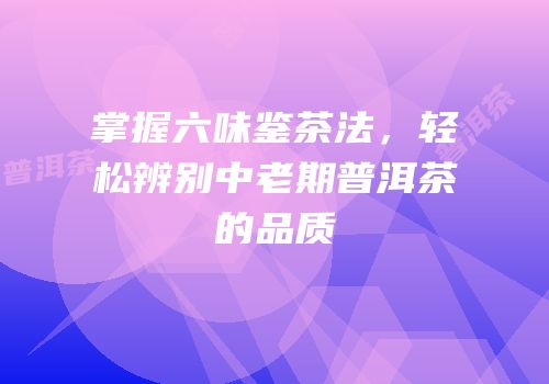 掌握六味鉴茶法，轻松辨别中老期普洱茶的品质