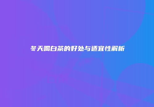 冬天喝白茶的好处与适宜性解析