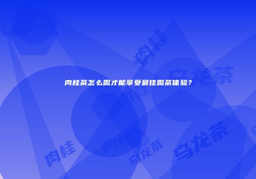 肉桂茶怎么喝才能享受最佳喝茶体验？