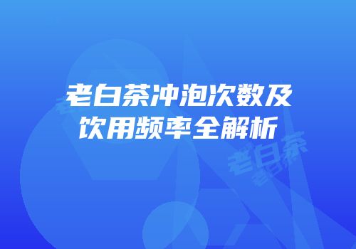 老白茶冲泡次数及饮用频率全解析