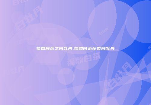 福鼎白茶之白牡丹,福鼎白茶花香白牡丹
