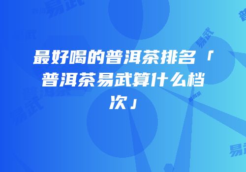 最好喝的普洱茶排名「普洱茶易武算什么档次」