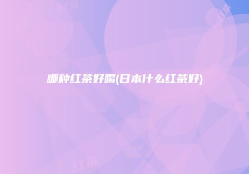 哪种红茶好喝(日本什么红茶好)