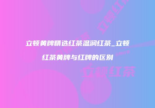 立顿黄牌精选红茶温润红茶_立顿红茶黄牌与红牌的区别