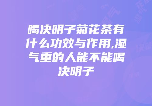 喝决明子菊花茶有什么功效与作用,湿气重的人能不能喝决明子