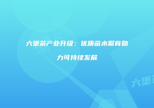 六堡茶产业升级：优质苗木繁育助力可持续发展