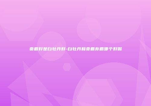 贡眉好是白牡丹好-白牡丹和贡眉寿眉哪个好喝