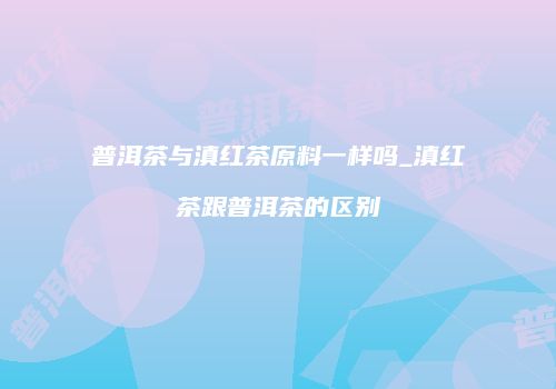 普洱茶与滇红茶原料一样吗_滇红茶跟普洱茶的区别