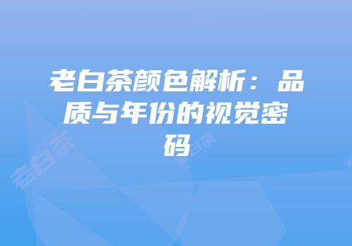 老白茶颜色解析：品质与年份的视觉密码