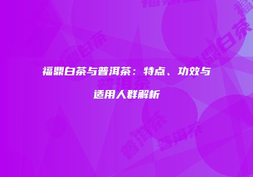福鼎白茶与普洱茶：特点、功效与适用人群解析
