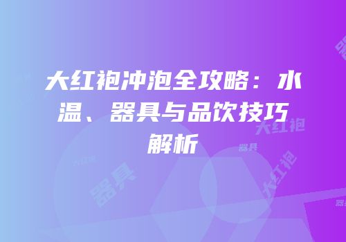 大红袍冲泡全攻略：水温、器具与品饮技巧解析