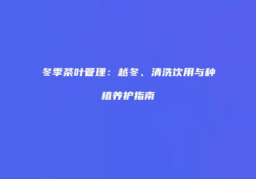 冬季茶叶管理：越冬、清洗饮用与种植养护指南