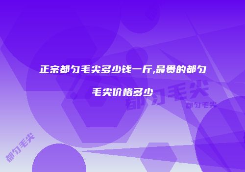 正宗都匀毛尖多少钱一斤,最贵的都匀毛尖价格多少