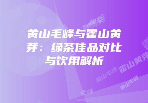 黄山毛峰与霍山黄芽：绿茶佳品对比与饮用解析