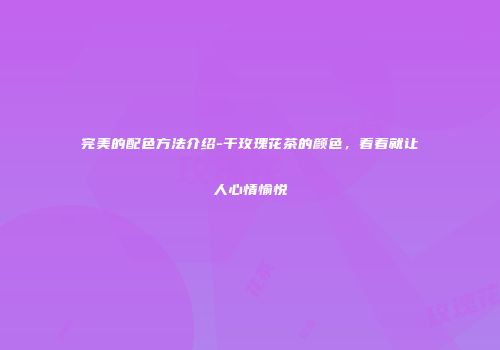 完美的配色方法介绍-干玫瑰花茶的颜色，看着就让人心情愉悦