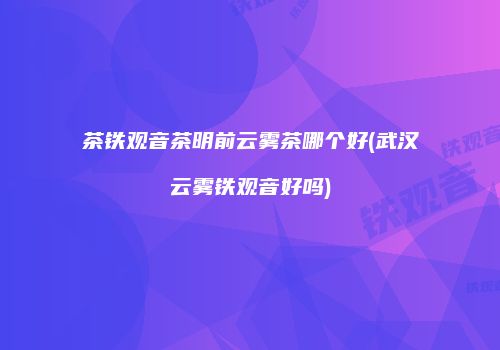 茶铁观音茶明前云雾茶哪个好(武汉云雾铁观音好吗)