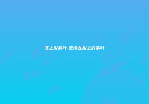 书上说茶叶-云南在树上的茶叶