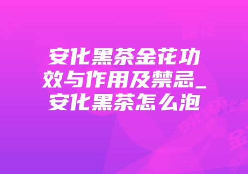 安化黑茶金花功效与作用及禁忌_安化黑茶怎么泡