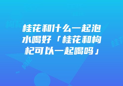 桂花和什么一起泡水喝好「桂花和枸杞可以一起喝吗」