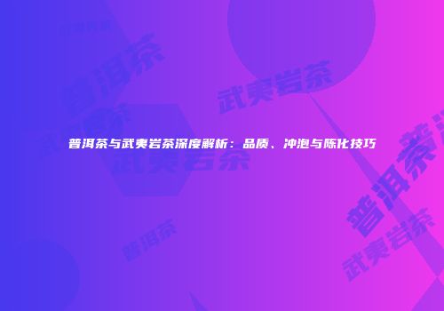 普洱茶与武夷岩茶深度解析：品质、冲泡与陈化技巧
