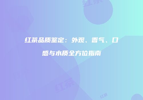 红茶品质鉴定：外观、香气、口感与水质全方位指南