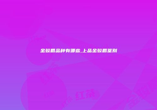 金骏眉品种有哪些,上品金骏眉鉴别