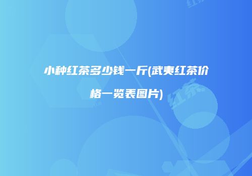 小种红茶多少钱一斤(武夷红茶价格一览表图片)