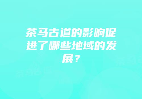 茶马古道的影响促进了哪些地域的发展？
