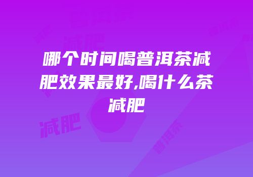 哪个时间喝普洱茶减肥效果最好,喝什么茶减肥