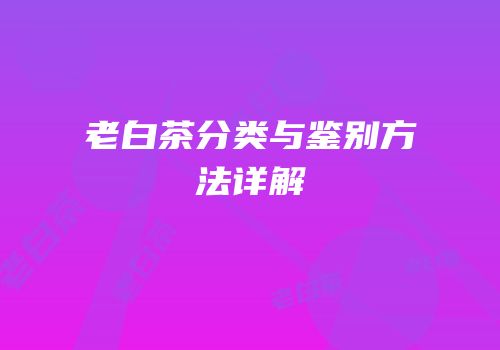 老白茶分类与鉴别方法详解