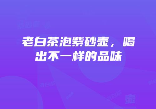 老白茶泡紫砂壶，喝出不一样的品味
