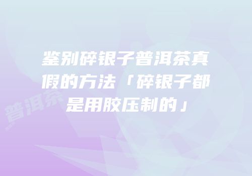 鉴别碎银子普洱茶真假的方法「碎银子都是用胶压制的」