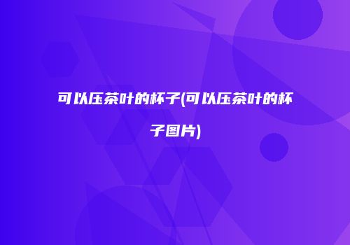 可以压茶叶的杯子(可以压茶叶的杯子图片)