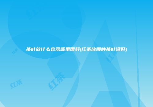 茶叶放什么容器罐里面好(红茶放哪种茶叶罐好)