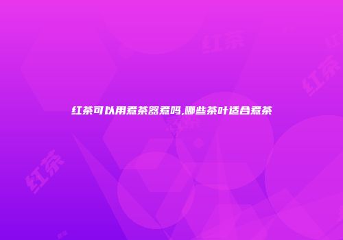 红茶可以用煮茶器煮吗,哪些茶叶适合煮茶