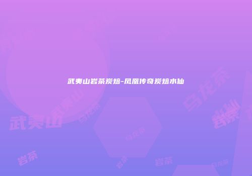 武夷山岩茶炭焙-凤凰传奇炭焙水仙