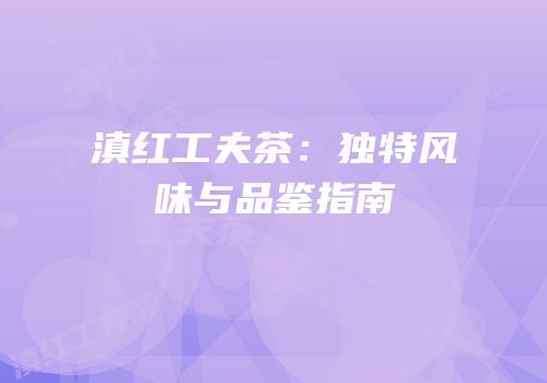 滇红工夫茶：独特风味与品鉴指南