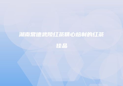 湖南常德武陵红茶精心焙制的红茶佳品