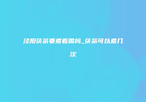 泾阳茯茶要煮着喝吗_茯茶可以煮几次
