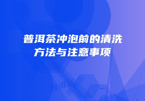 普洱茶冲泡前的清洗方法与注意事项