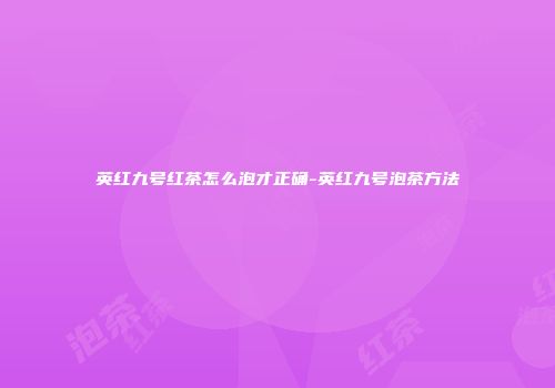 英红九号红茶怎么泡才正确-英红九号泡茶方法