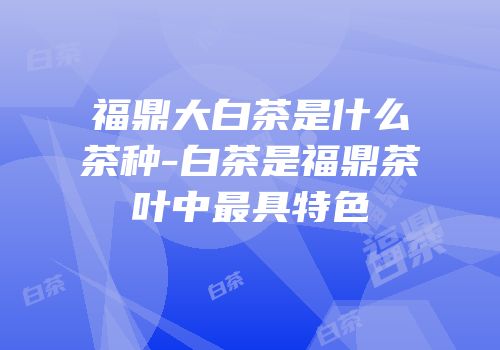 福鼎大白茶是什么茶种-白茶是福鼎茶叶中最具特色