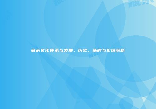 藏茶文化传承与发展：历史、品牌与价值解析
