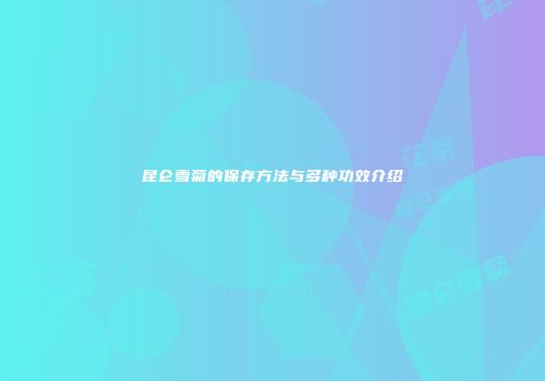 昆仑雪菊的保存方法与多种功效介绍