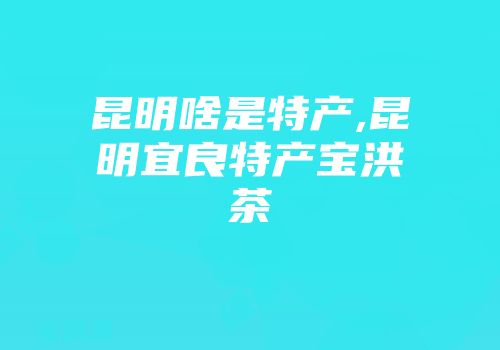昆明啥是特产,昆明宜良特产宝洪茶