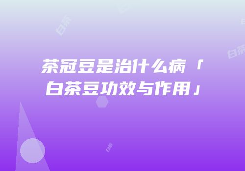 茶冠豆是治什么病「白茶豆功效与作用」