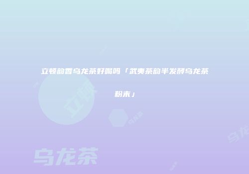 立顿韵香乌龙茶好喝吗「武夷茶韵半发酵乌龙茶粉末」
