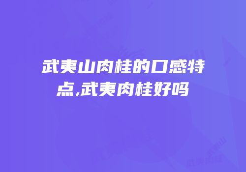武夷山肉桂的口感特点,武夷肉桂好吗