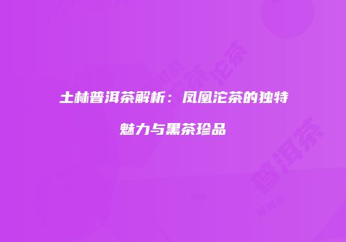 土林普洱茶解析：凤凰沱茶的独特魅力与黑茶珍品