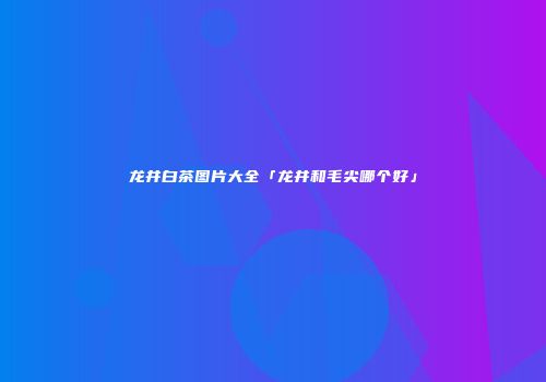 龙井白茶图片大全「龙井和毛尖哪个好」
